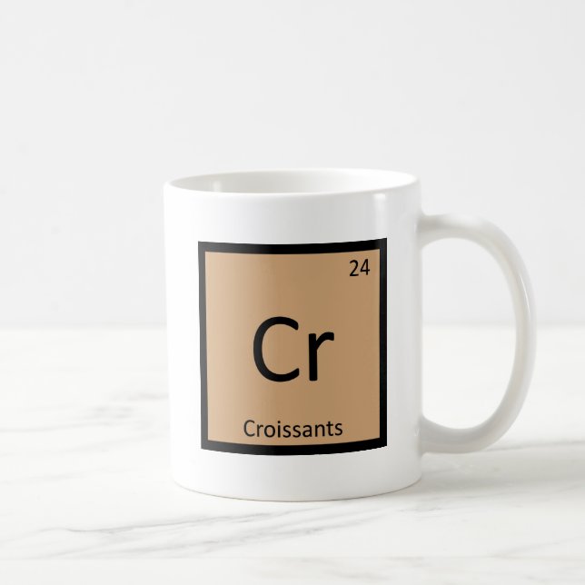 Cr - Croissants Chemistry Periodic Table Symbol Coffee Mug (Right)
