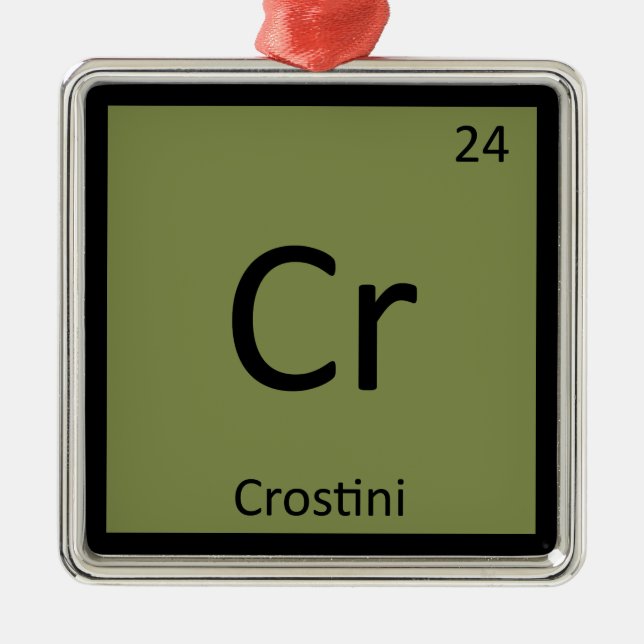 Cr - Crostini Appetizer Chemistry Periodic Table Metal Ornament (Front)
