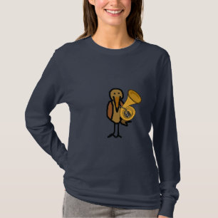 CR- Funny Bird Playing the French Horn Shirt. T-Shirt