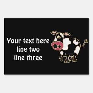 CR- Funny Cow Yard Sign