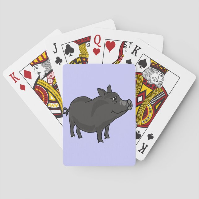 CR- Pot Bellied Pig Cartoon Poker Cards (Back)