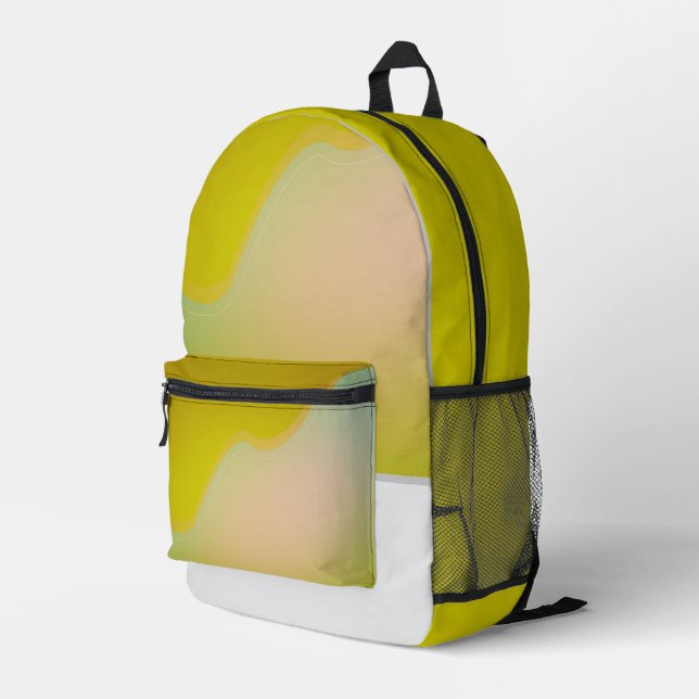 CR - white pansy Printed Backpack (Back Corner Right)