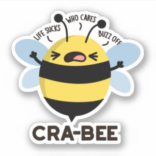 Cra-bee Funny Crabby Bee Pun  Sticker