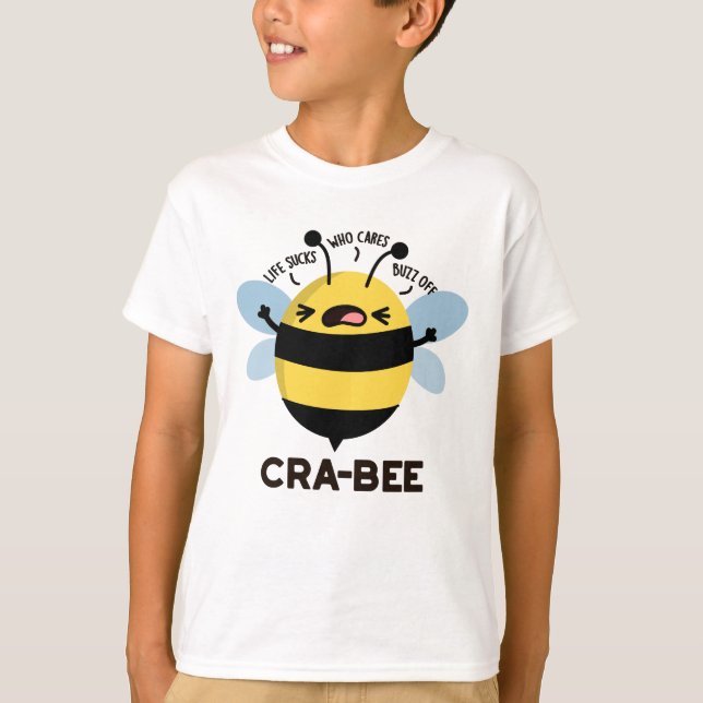 Cra-bee Funny Crabby Bee Pun  T-Shirt (Front)