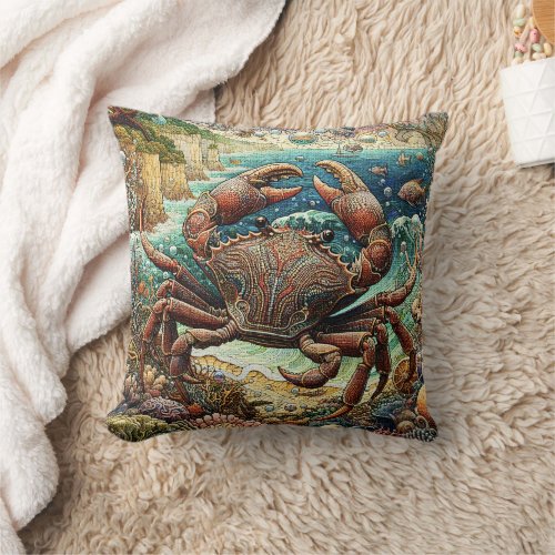 Crab 1 throw pillow