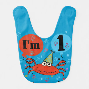 Crab 1st Birthday Bib