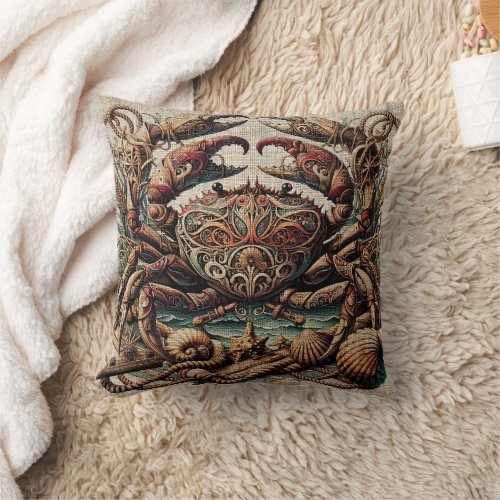 Crab 2 throw pillow