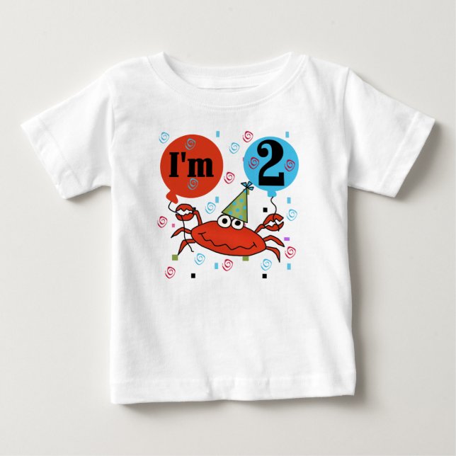 Crab 2nd Birthday Baby T-Shirt (Front)