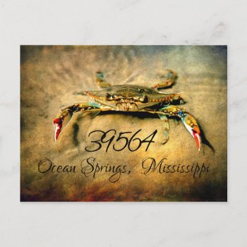 Crab 39564 Ocean Springs Mississippi Postcard by jonicool at Zazzle