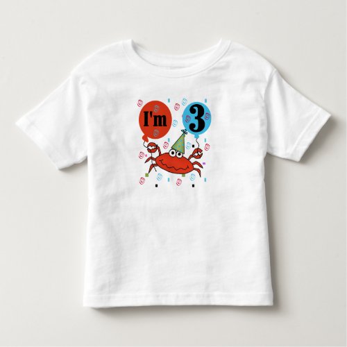 Crab 3rd Birthday Toddler T_shirt