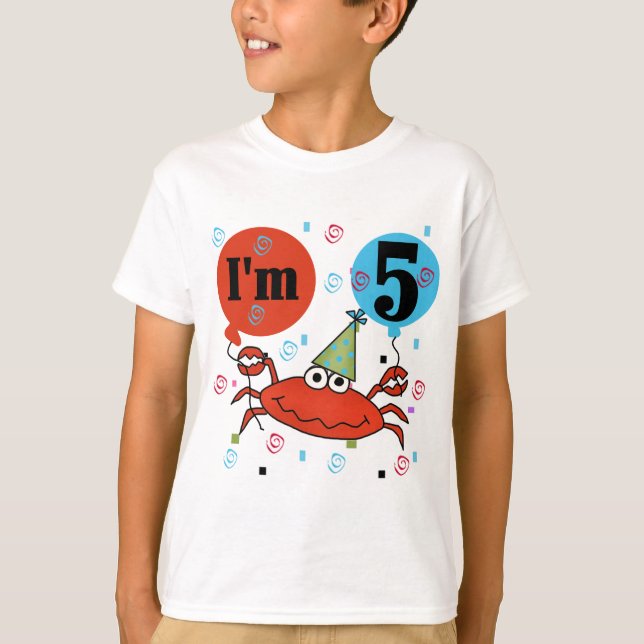 Crab 5th Birthday Tshirts and Gifts (Front)