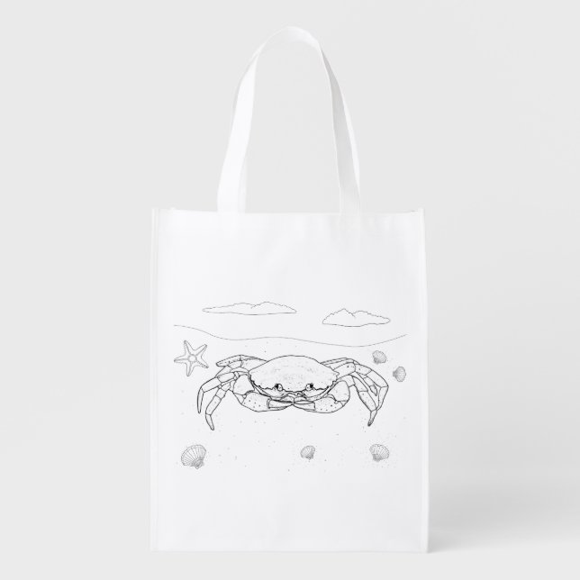 Crab Adult Coloring Bag (Front)