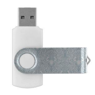 Crab and sea weed, coastal summer in white and lig flash drive