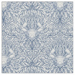 Crab and sea weed, coastal summer in white and nav fabric