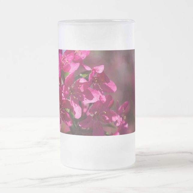 Crab Apple Shadows Frosted Glass Beer Mug (Center)