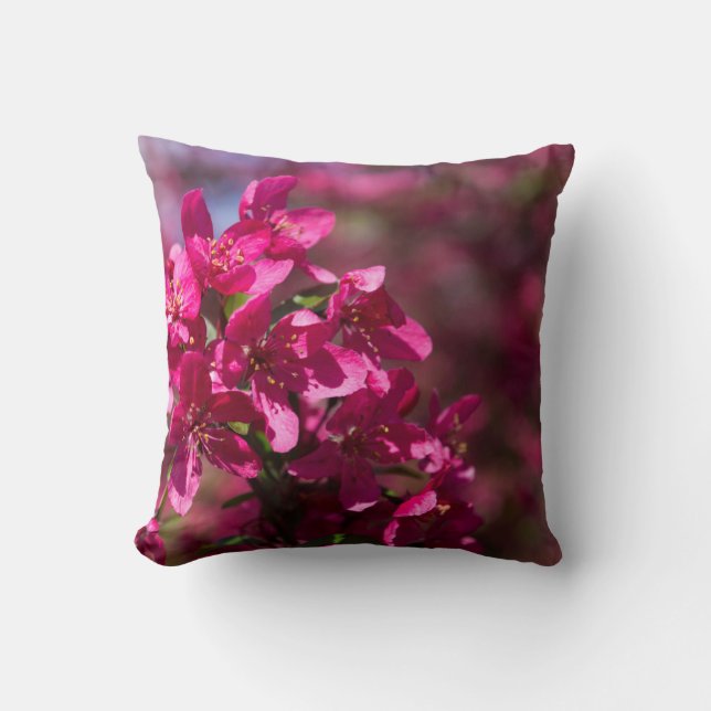 Crab Apple Shadows Throw Pillow (Front)
