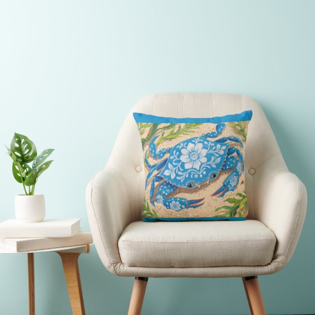 Crab art throw pillow (Chair)