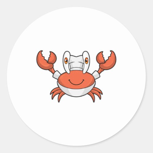 Crab as Cook with Cooking hat Classic Round Sticker