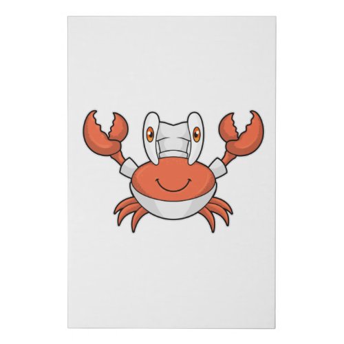 Crab as Cook with Cooking hat Faux Canvas Print