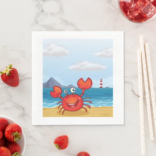 Crab At The Seashore Napkins