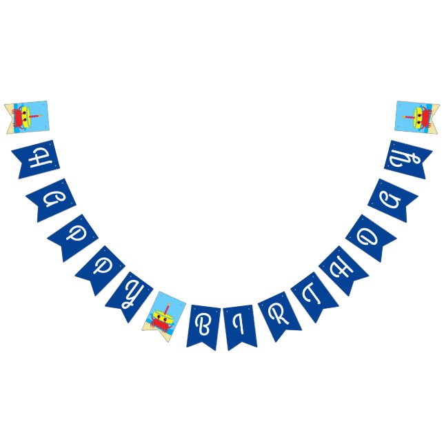 Crab Beach Birthday Party Bunting Flags (All)