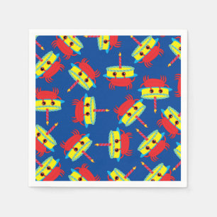 Crab Beach Birthday Party Napkins