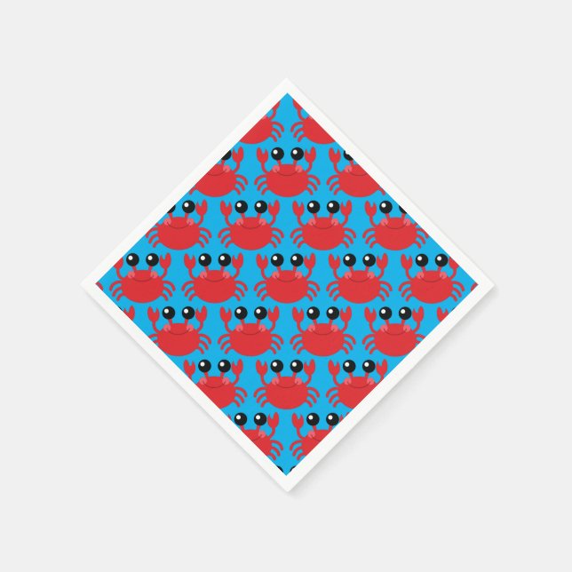 Crab Birthday Party Beach Napkins (Corner)