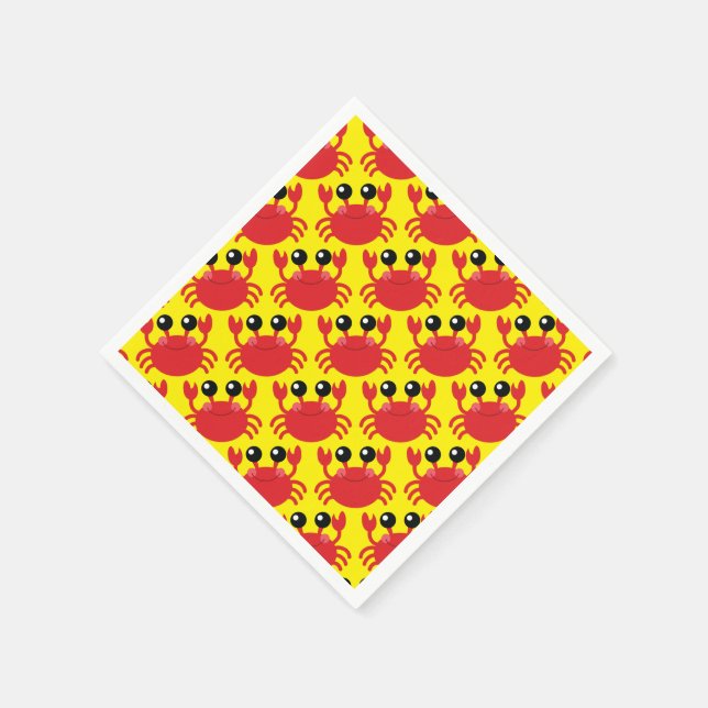 Crab Birthday Party Beach Napkins (Corner)