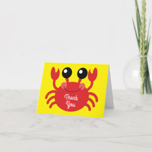 Crab Birthday Party Cute Cartoon Kids Card