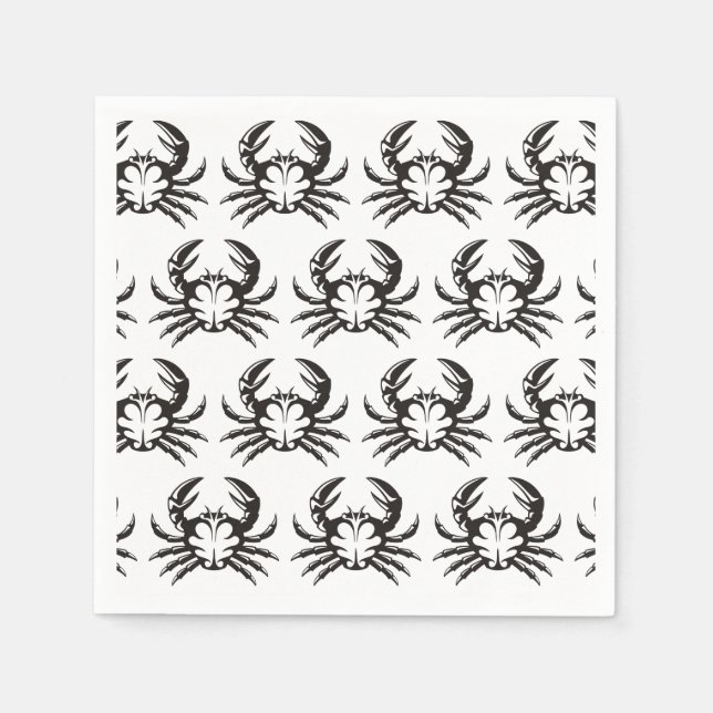 Crab Black Napkins (Front)