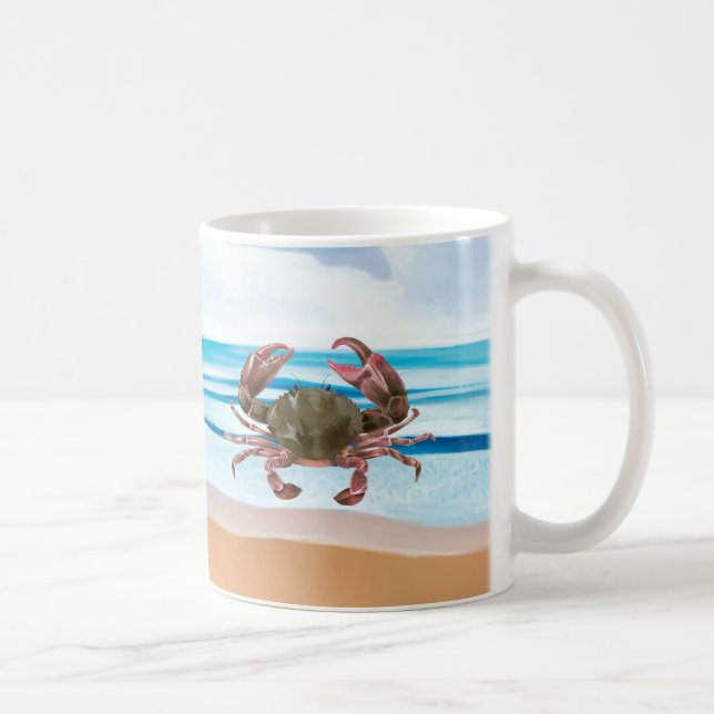 Crab Blue Beach Coffee Mug (Right)