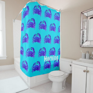 Crab Blue Purple Personal Shower Curtain