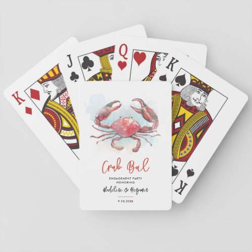 Crab Boil Engagement Couple Seafood Party Playing Cards