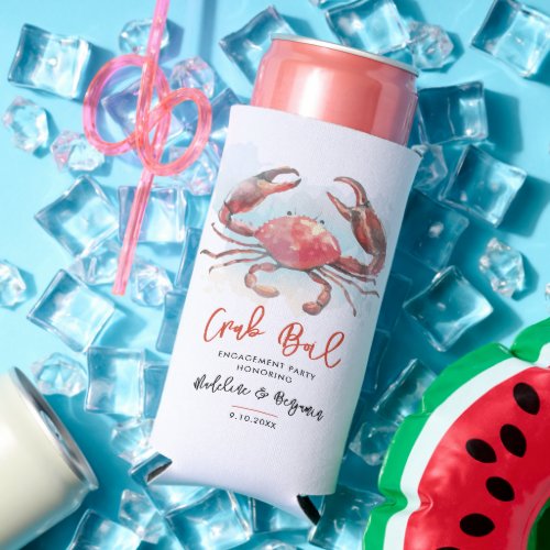 Crab Boil Engagement Seafood Party Seltzer Can Cooler