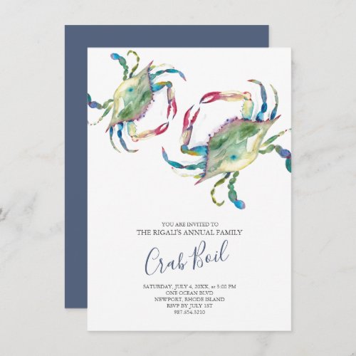 Crab Boil Family Summer Party Invitation