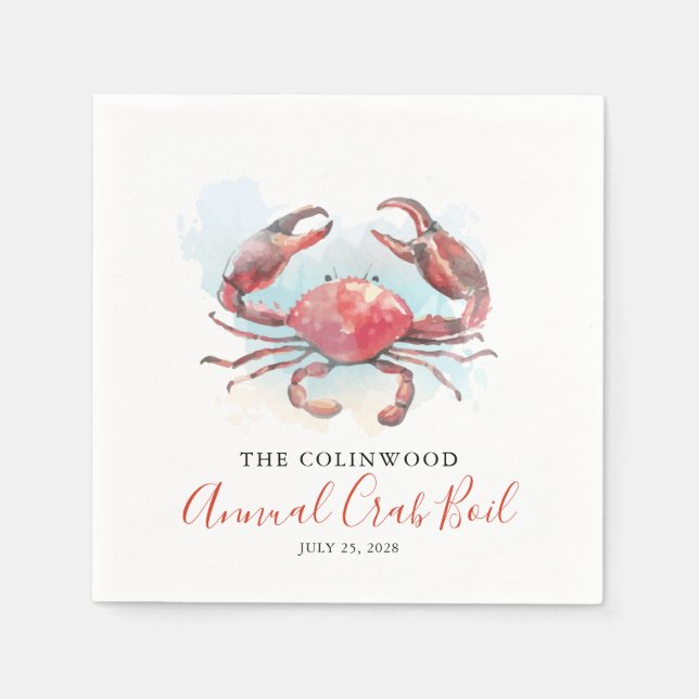 Crab Boil Family Summer Seafood Party  Napkins (Front)
