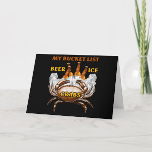 Crab Boil Gift Seafood Bucket List Beer Ice Crabs Card