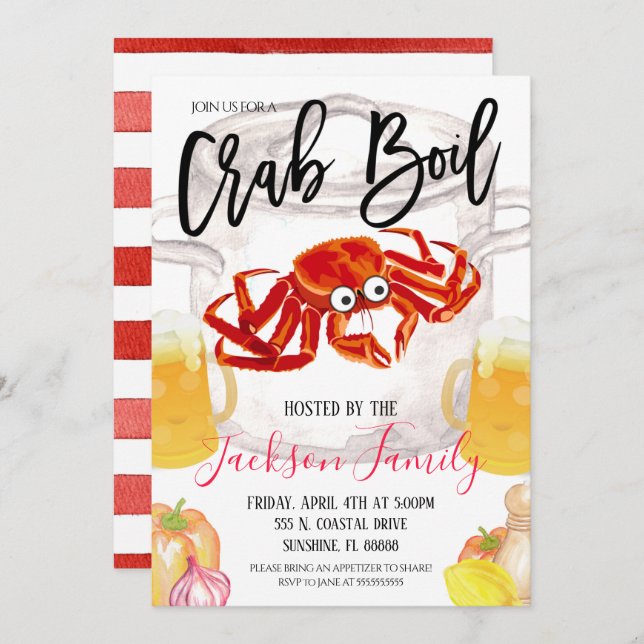 Crab Boil Invitation (Front/Back)