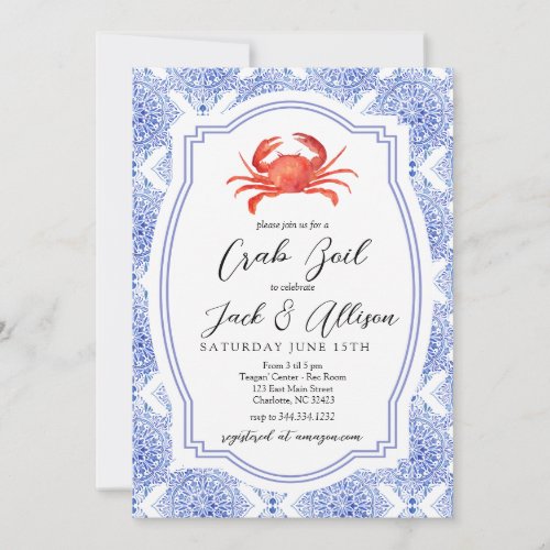 Crab Boil Invitation Crab Bake Shower invite