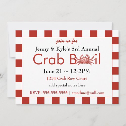 Crab Boil Invitations