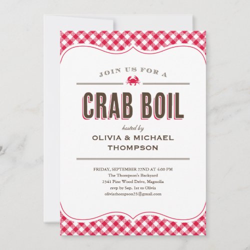 Crab Boil Invitations