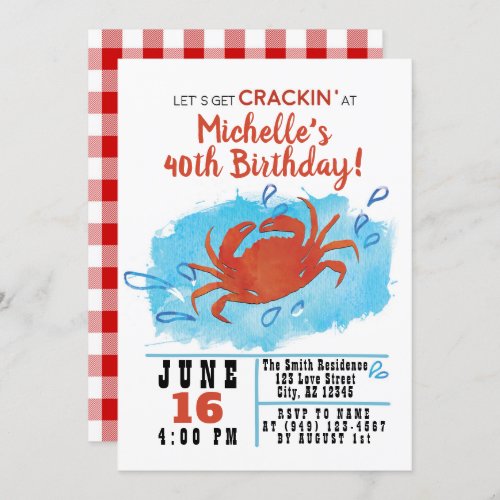 Crab Boil Nautical Birthday Invitation