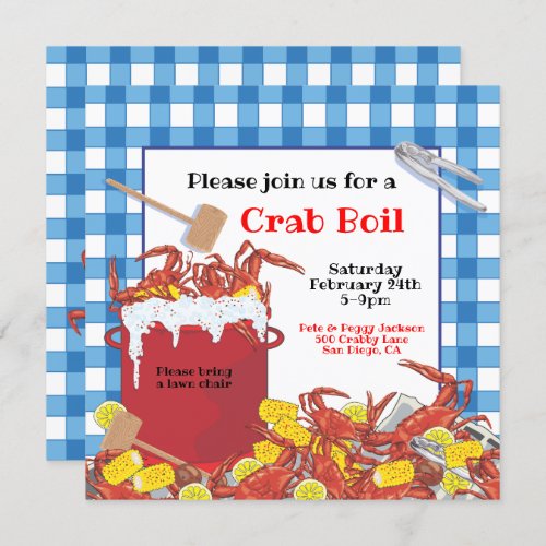 Crab Boil party invitation