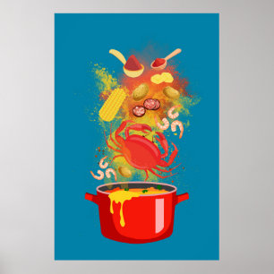 Crab Boil Pot Poster