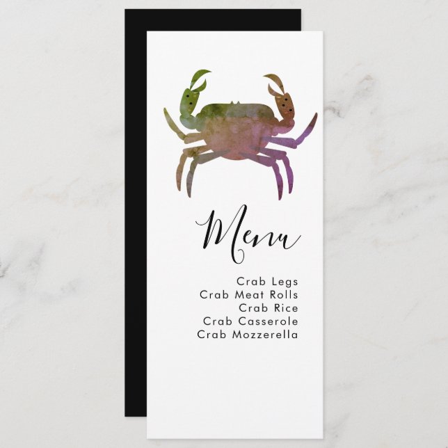 Crab Boil Seafood Beach Wedding Menu (Front/Back)