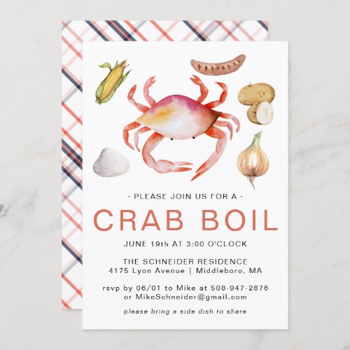 Crab Boil  Seafood Cookout Party Invitation