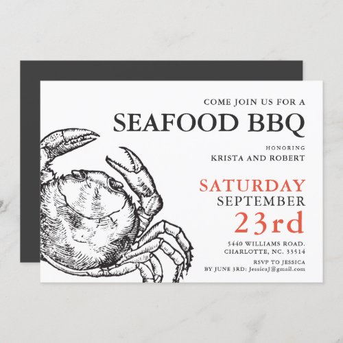 Crab Boil Seafood Party Custom Invitation