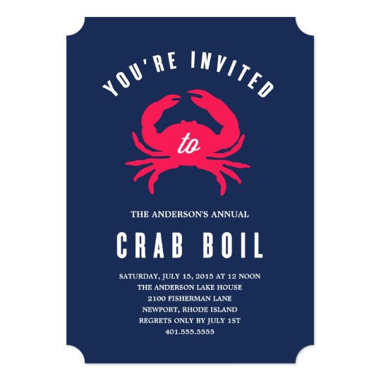 Crab Boil Summer Party Invitation
