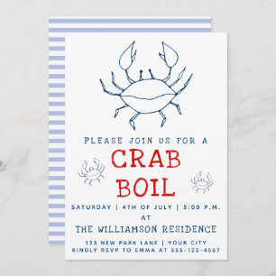 Crab Boil   Summer Party Invitation