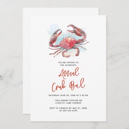 Crab Boil Summer Seafood Family Party  Invitation